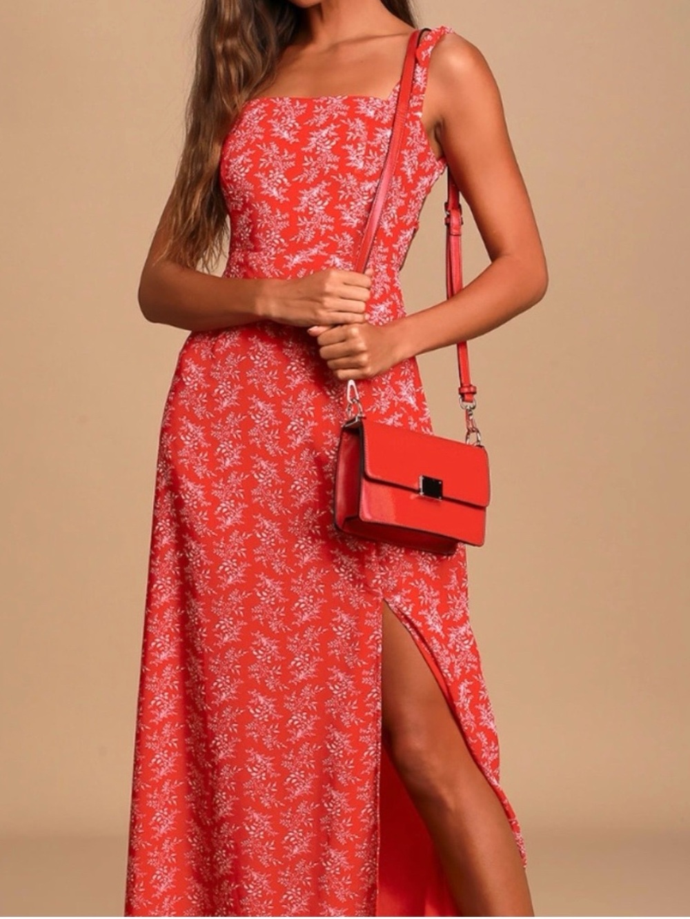 Lulu's Back to Backless Red Print Lace-Up Backless Dress